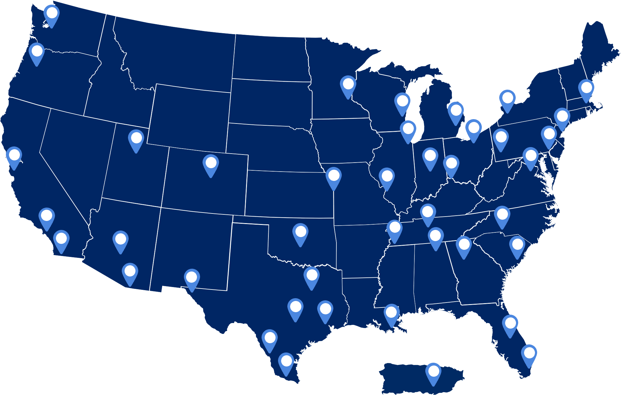 mappa Stati Uniti USA dsv